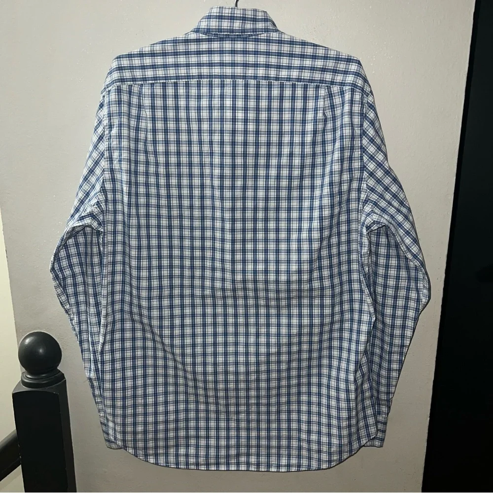 NWT J.Crew Men’s Medium Blue Gray Plaid Long Sleeve Button-Down Shirt